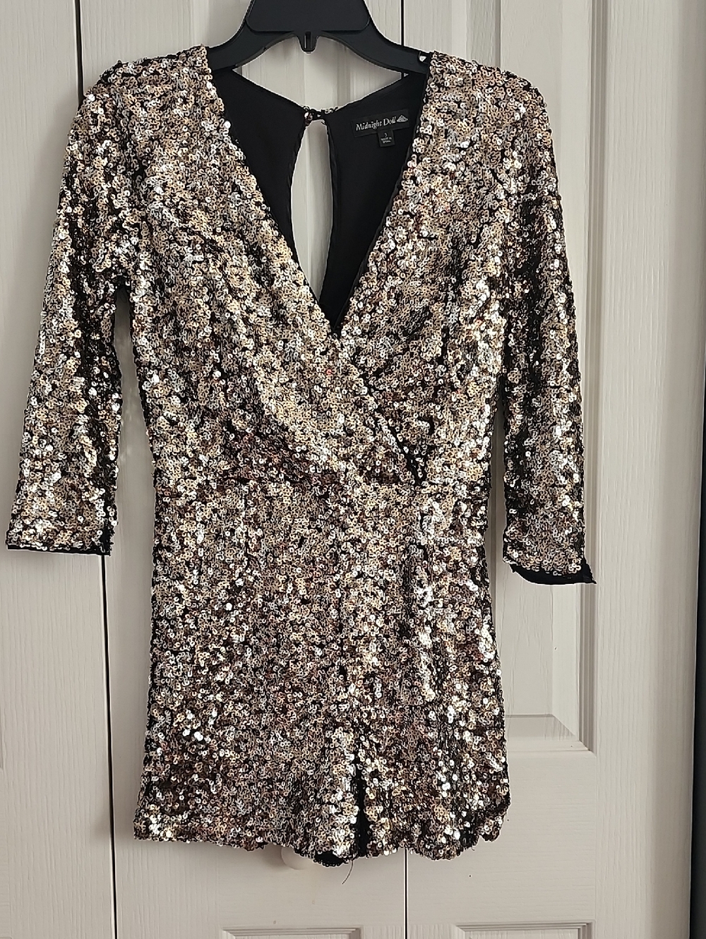 Gold Sequin Wrap Romper